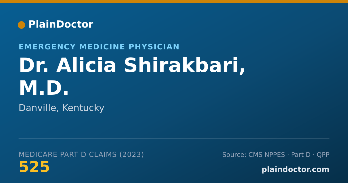 Shareable card for Alicia Shirakbari, M.D. - Emergency Medicine Physician, Danville, KY