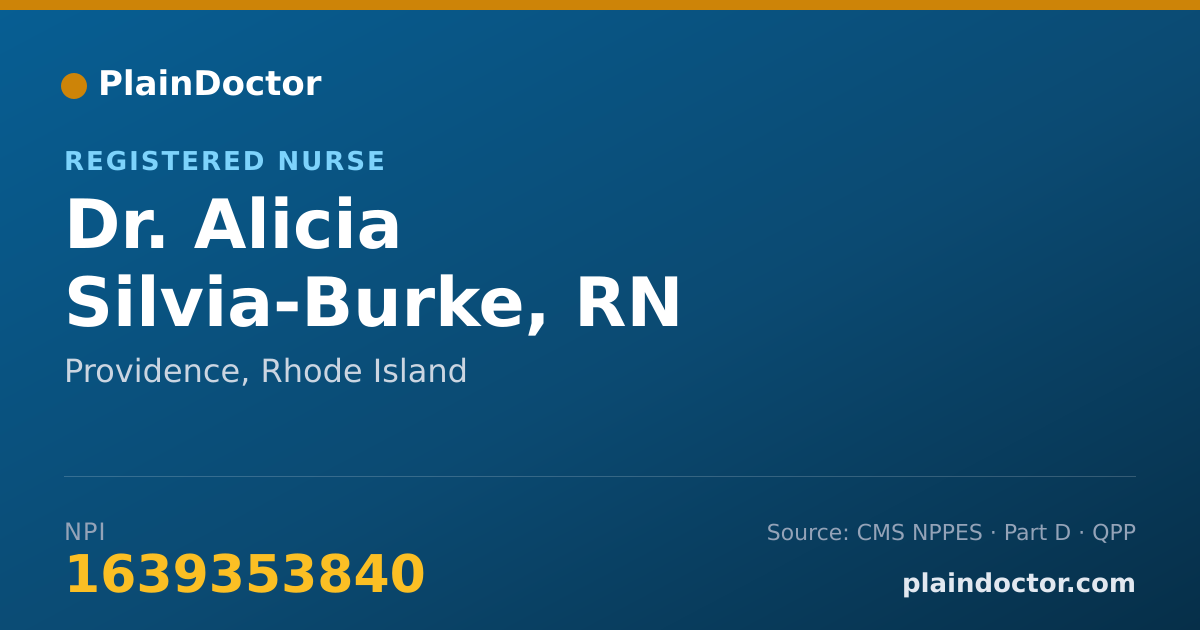 Shareable card for Alicia Silvia-Burke, RN - Registered Nurse, Providence, RI