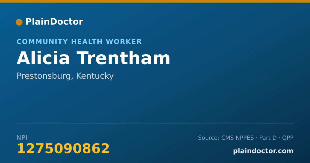 Shareable card for Alicia Trentham - Community Health Worker, Prestonsburg, KY
