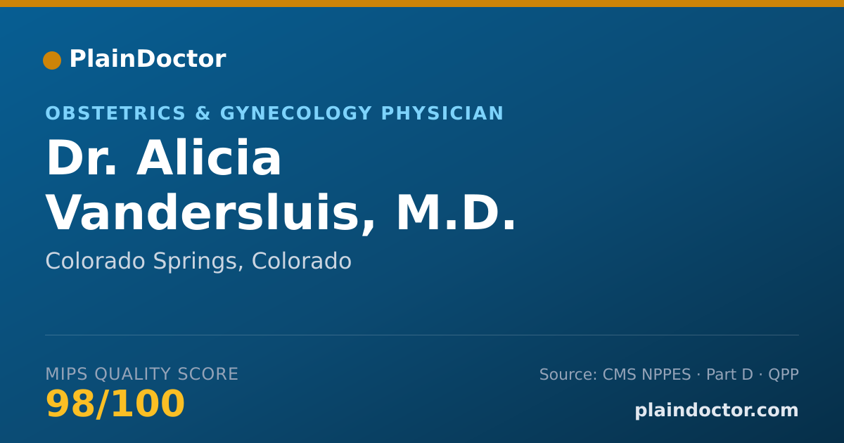 Shareable card for Alicia Vandersluis, M.D. - Obstetrics & Gynecology Physician, Colorado Springs, CO