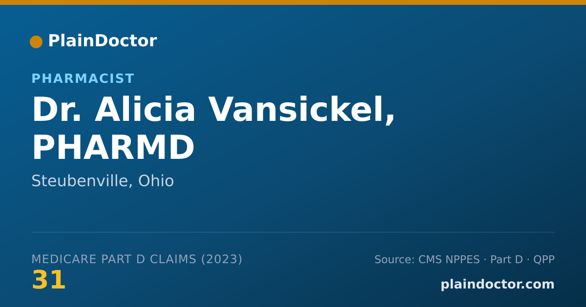 Shareable card for Alicia Vansickel, PHARMD - Pharmacist, Steubenville, OH