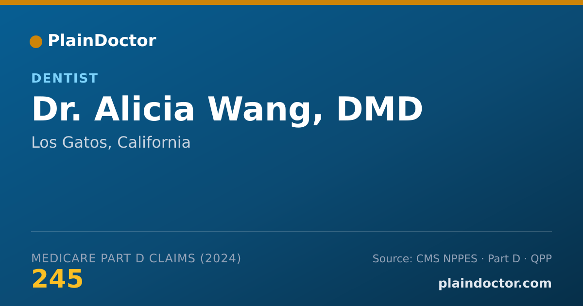 Shareable card for Alicia Wang, DMD - Dentist, Los Gatos, CA