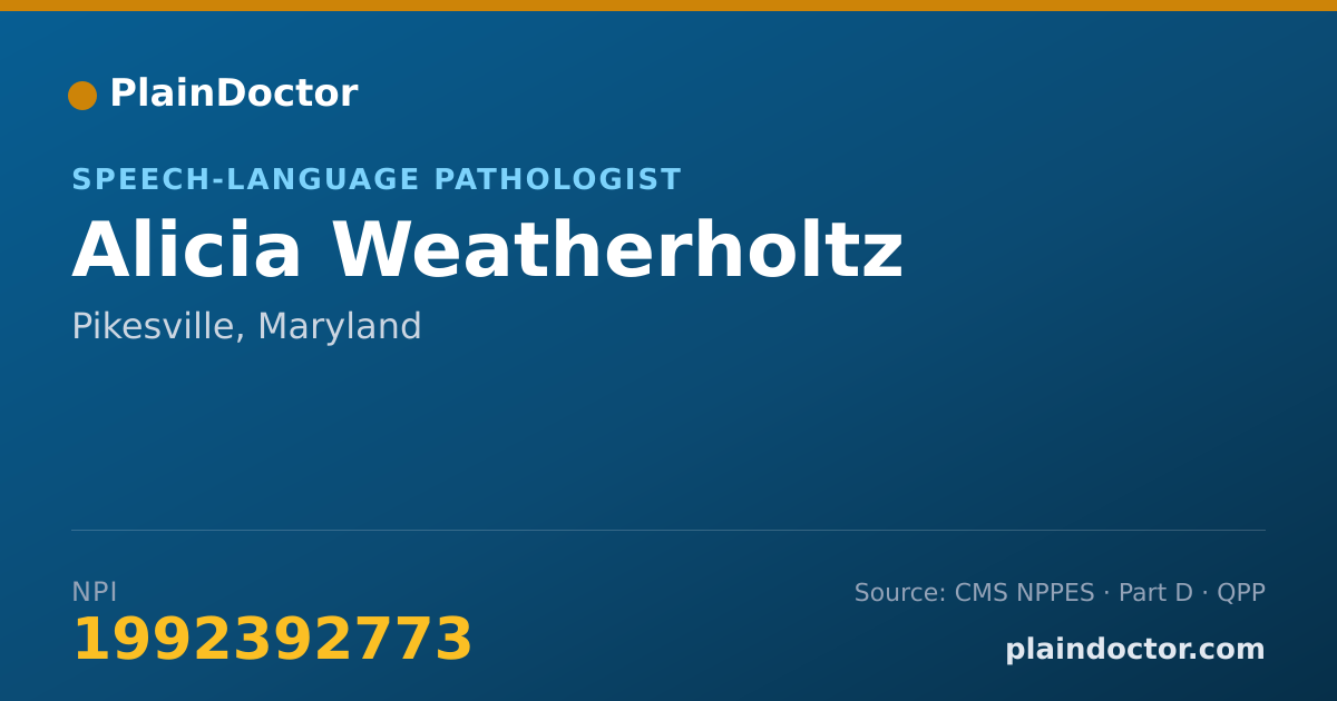 Shareable card for Alicia Weatherholtz - Speech-Language Pathologist, Pikesville, MD
