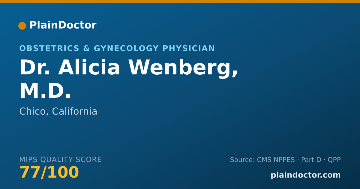 Shareable card for Alicia Wenberg, M.D. - Obstetrics & Gynecology Physician, Chico, CA