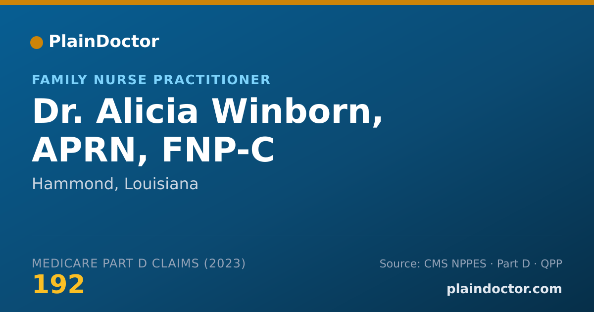 Shareable card for Alicia Winborn, APRN, FNP-C - Family Nurse Practitioner, Hammond, LA