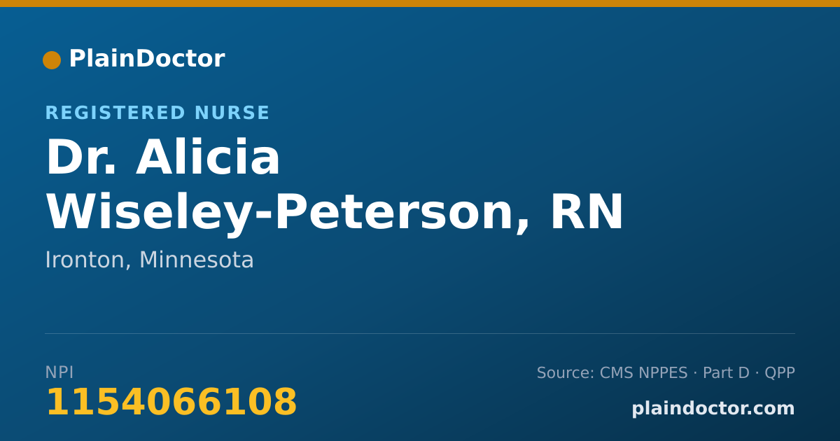 Shareable card for Alicia Wiseley-Peterson, RN - Registered Nurse, Ironton, MN