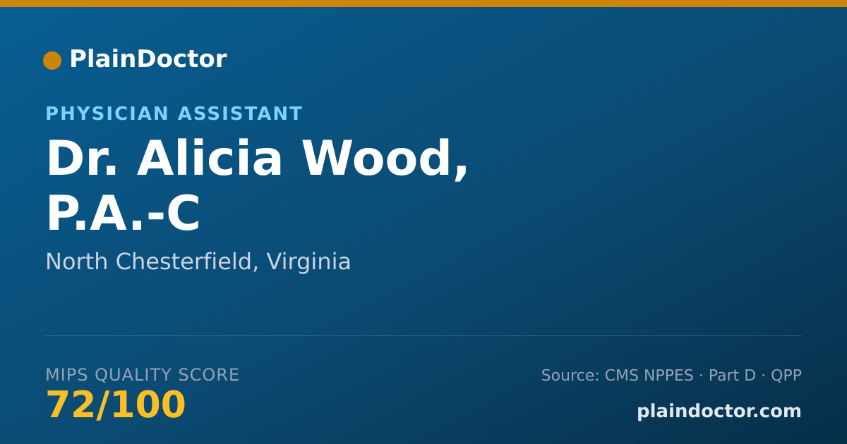 Shareable card for Alicia Wood, P.A.-C - Physician Assistant, North Chesterfield, VA