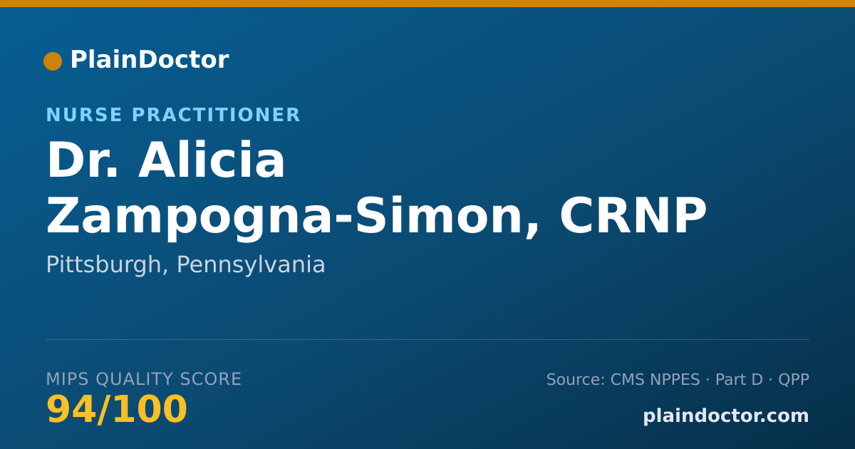 Shareable card for Alicia Zampogna-Simon, CRNP - Nurse Practitioner, Pittsburgh, PA