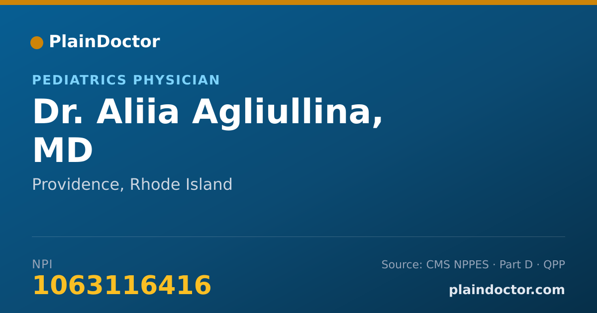 Shareable card for Aliia Agliullina, MD - Pediatrics Physician, Providence, RI