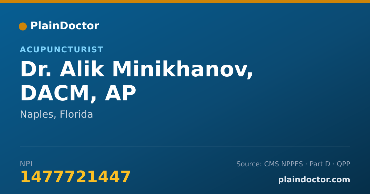 Shareable card for Alik Minikhanov, DACM, AP - Acupuncturist, Naples, FL