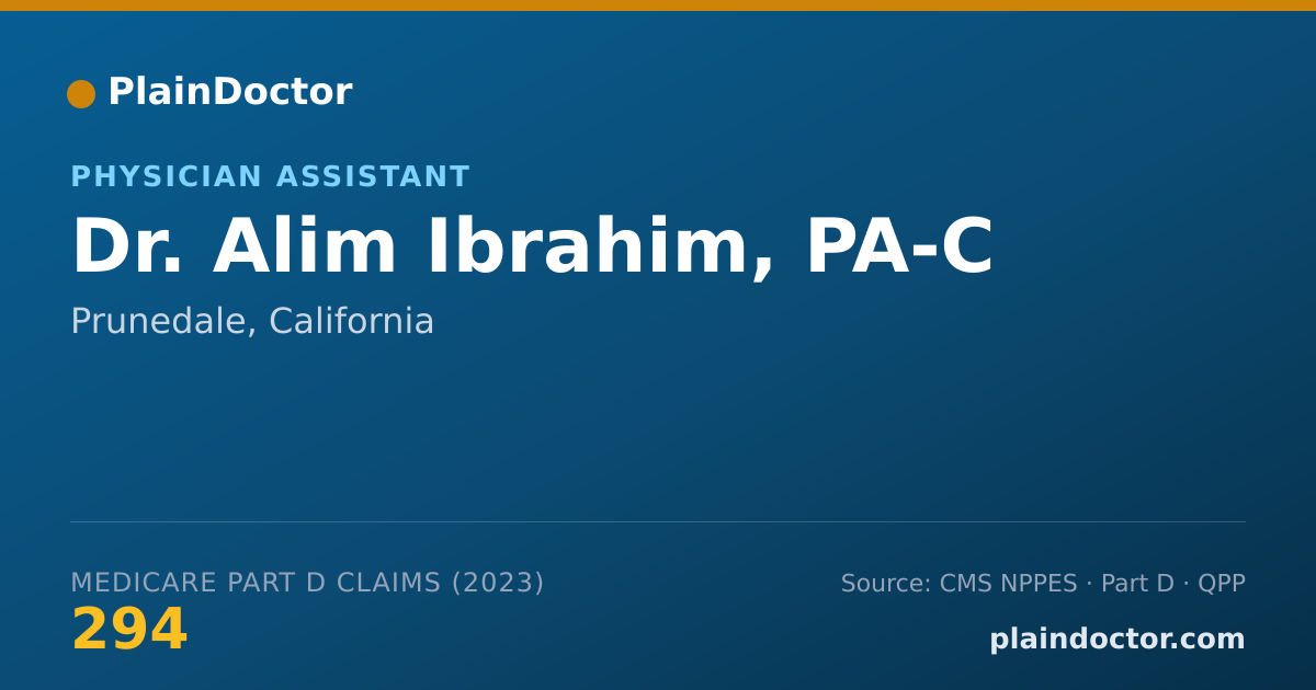 Shareable card for Alim Ibrahim, PA-C - Physician Assistant, Prunedale, CA