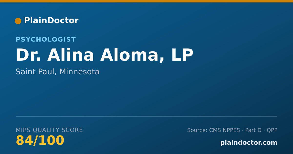 Shareable card for Alina Aloma, LP - Psychologist, Saint Paul, MN