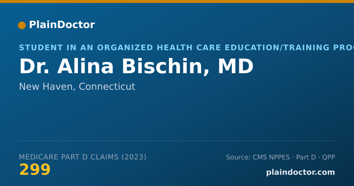 Shareable card for Alina Bischin, MD - Student in an Organized Health Care Education/Training Program, New Haven, CT