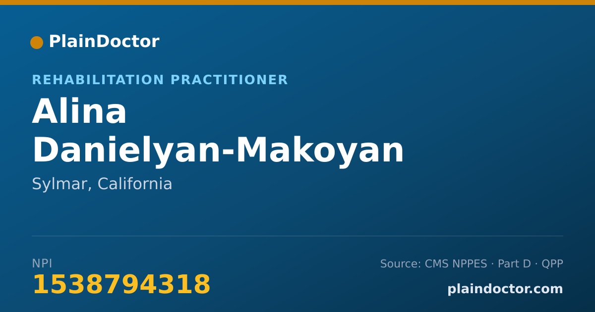 Shareable card for Alina Danielyan-Makoyan - Rehabilitation Practitioner, Sylmar, CA