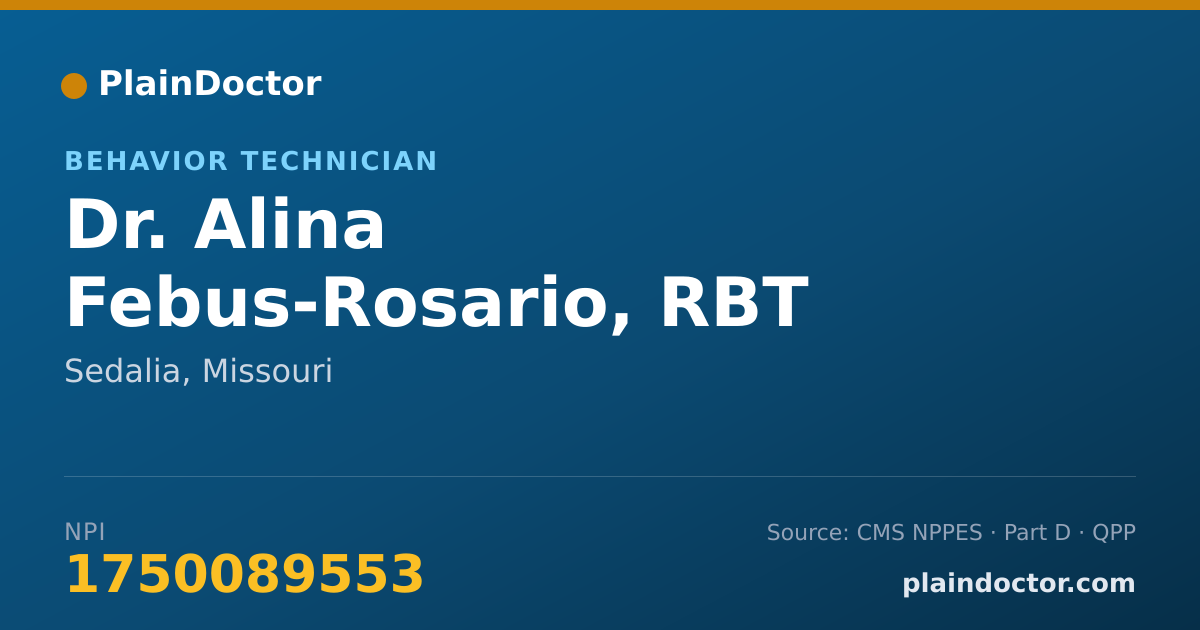 Shareable card for Alina Febus-Rosario, RBT - Behavior Technician, Sedalia, MO