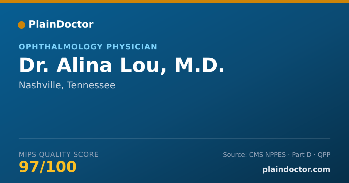 Shareable card for Alina Lou, M.D. - Ophthalmology Physician, Nashville, TN
