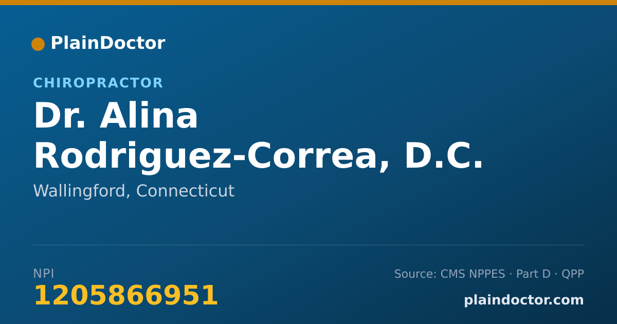 Shareable card for Alina Rodriguez-Correa, D.C. - Chiropractor, Wallingford, CT