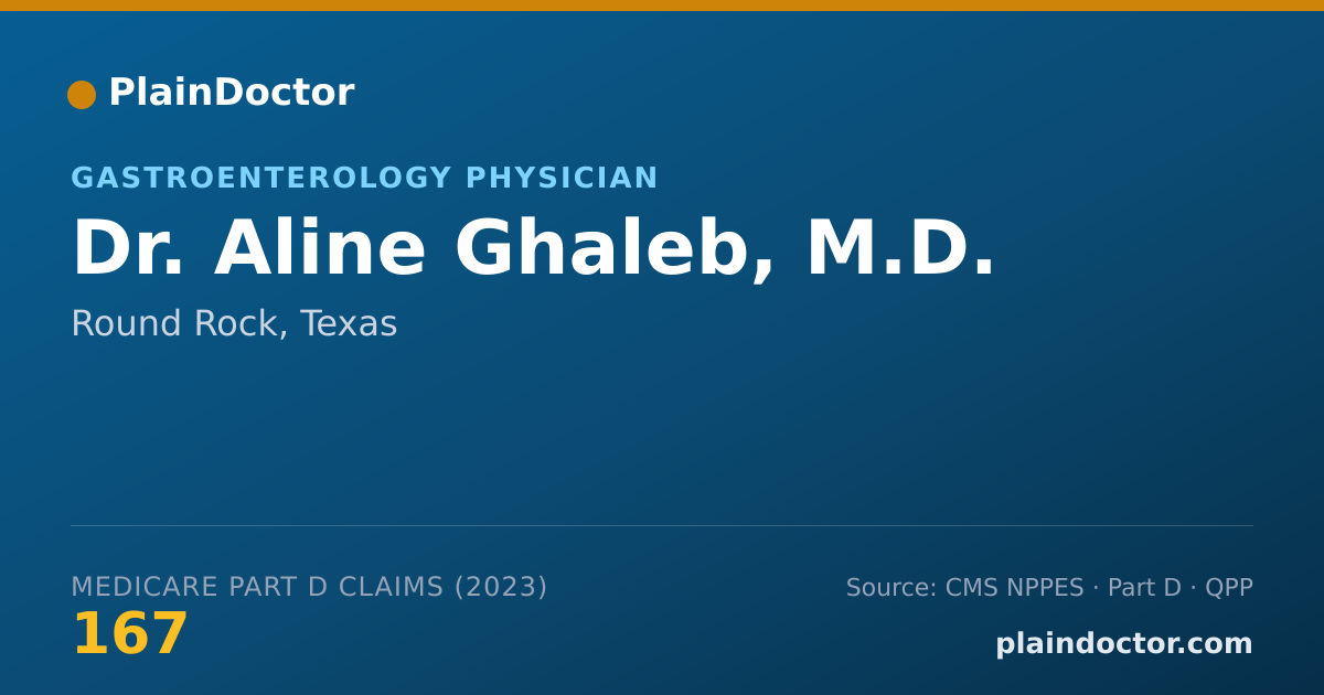 Shareable card for Aline Ghaleb, M.D. - Gastroenterology Physician, Round Rock, TX
