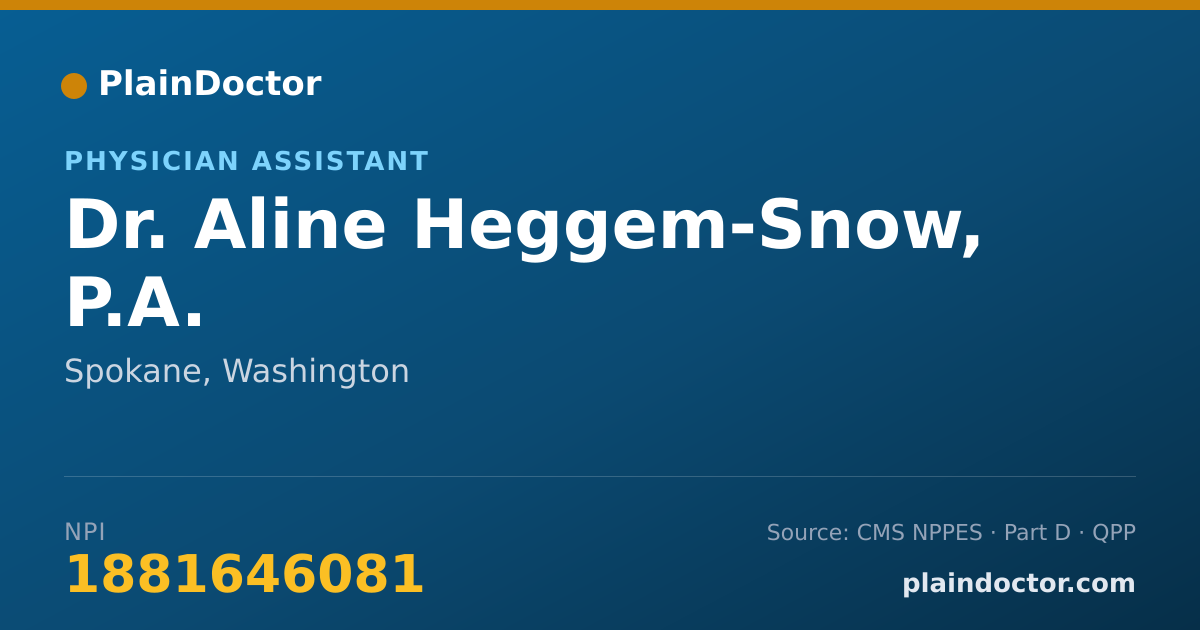 Shareable card for Aline Heggem-Snow, P.A. - Physician Assistant, Spokane, WA