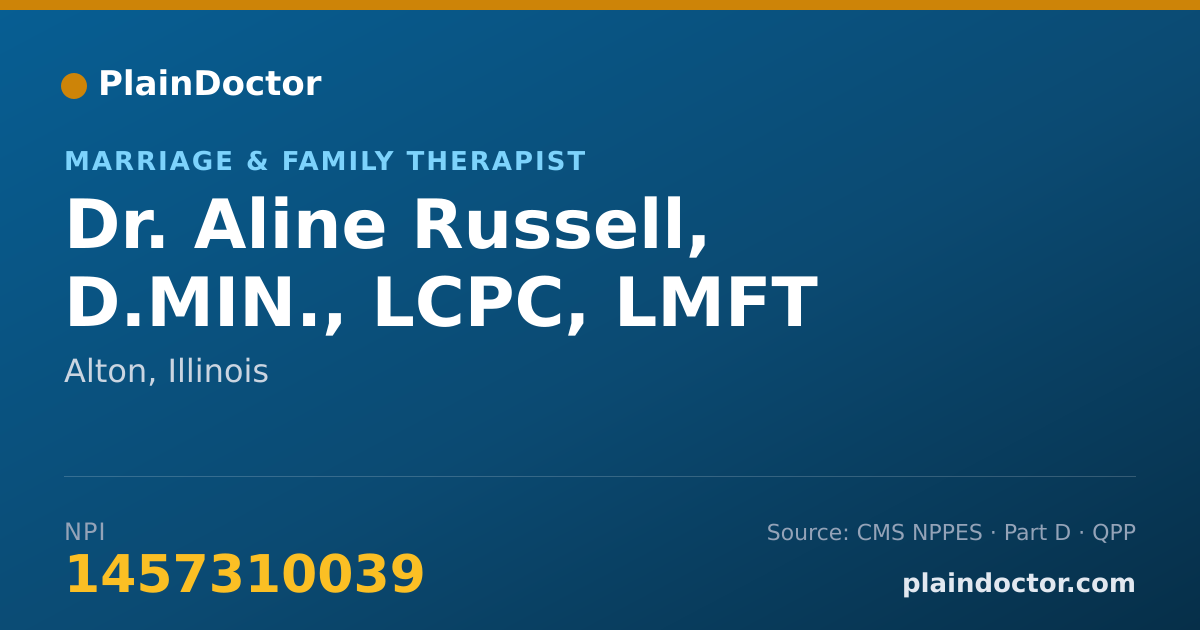 Shareable card for Aline Russell, D.MIN., LCPC, LMFT - Marriage & Family Therapist, Alton, IL