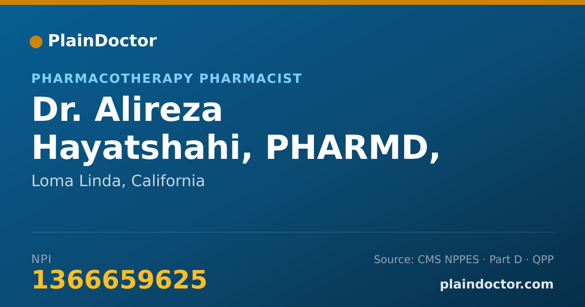 Shareable card for Alireza Hayatshahi, PHARMD, BCPS, BCIDP - Pharmacotherapy Pharmacist, Loma Linda, CA