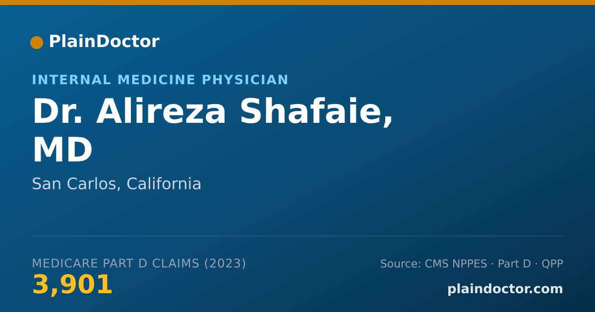 Shareable card for Alireza Shafaie, MD - Internal Medicine Physician, San Carlos, CA