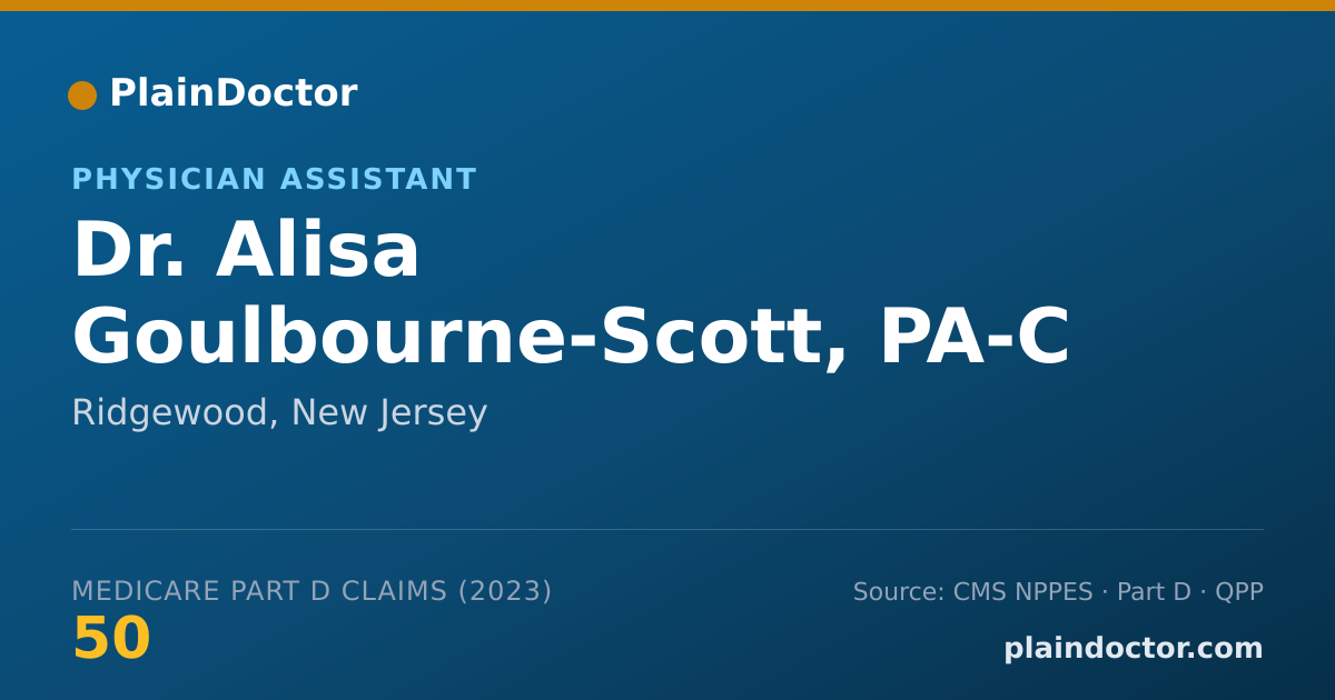 Shareable card for Alisa Goulbourne-Scott, PA-C - Physician Assistant, Ridgewood, NJ