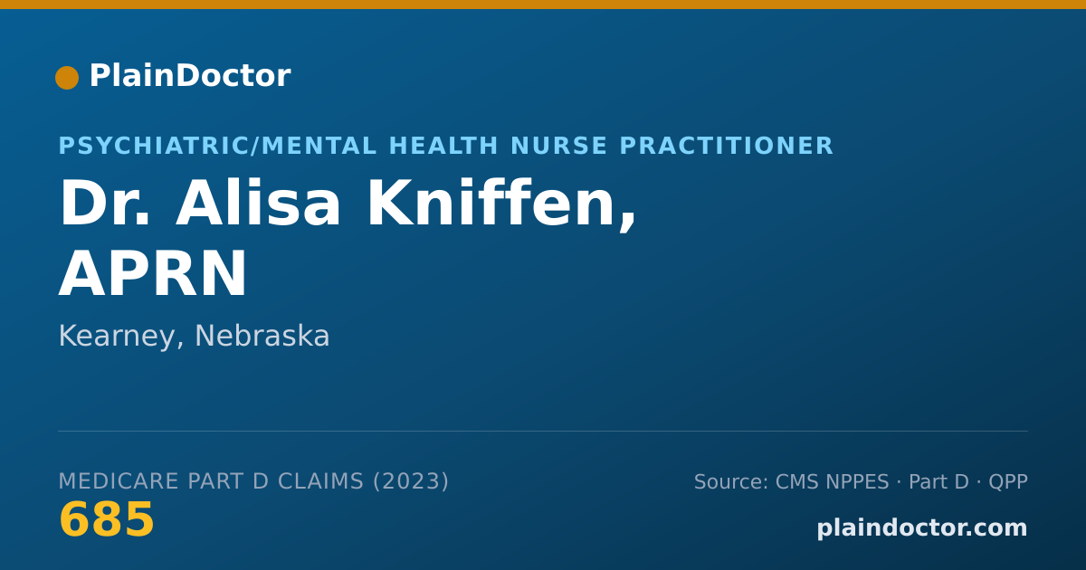 Shareable card for Alisa Kniffen, APRN - Psychiatric/Mental Health Nurse Practitioner, Kearney, NE