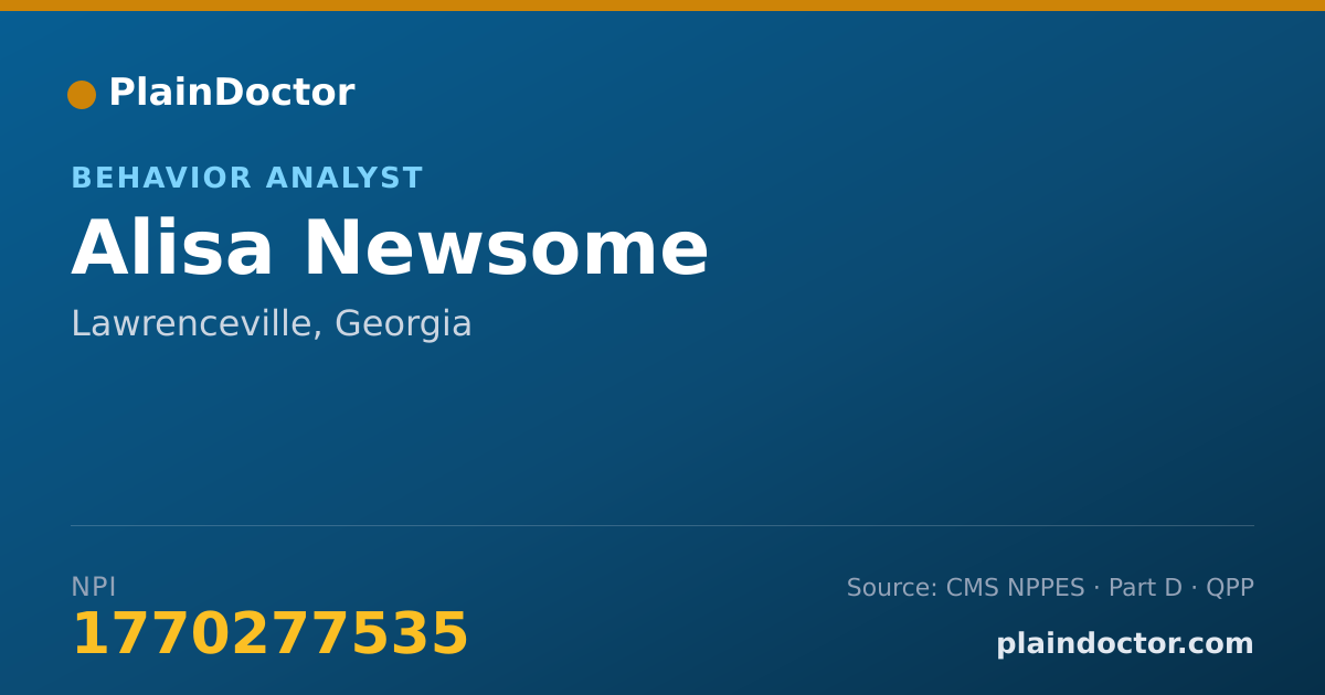 Shareable card for Alisa Newsome - Behavior Analyst, Lawrenceville, GA