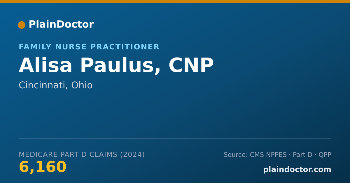 Shareable card for Alisa Paulus, CNP - Family Nurse Practitioner, Cincinnati, OH