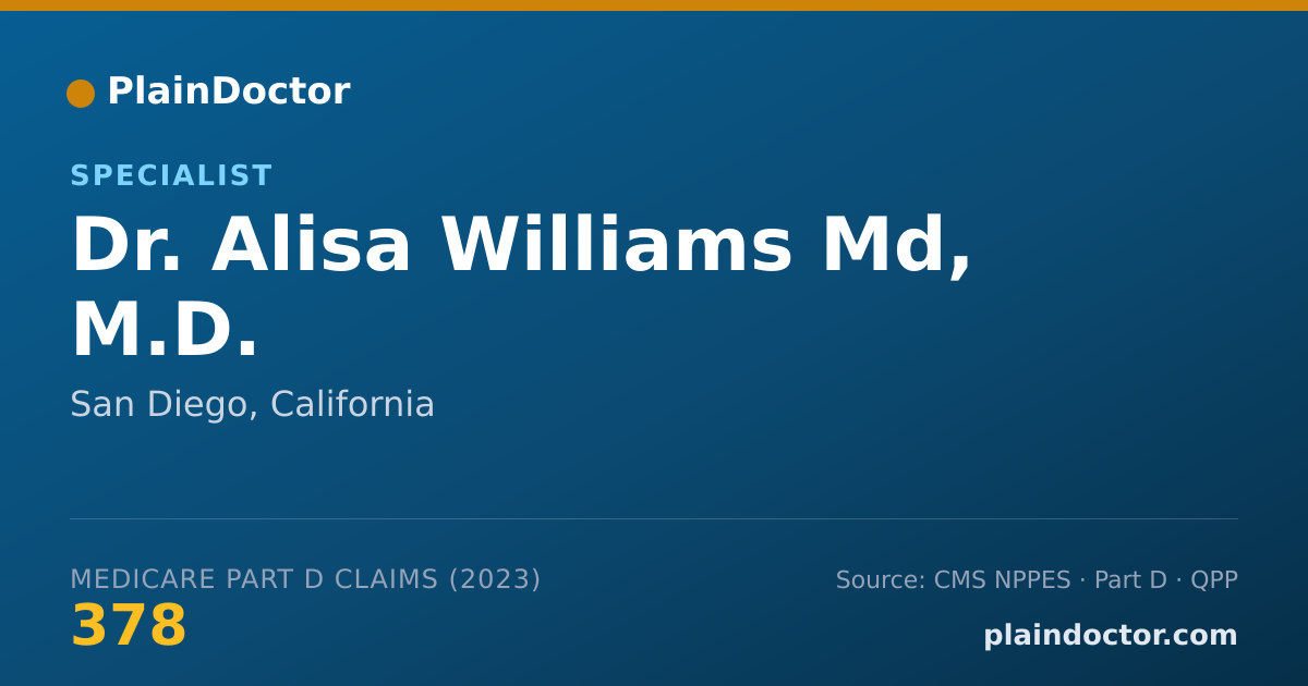Shareable card for Alisa Williams Md, M.D. - Specialist, San Diego, CA