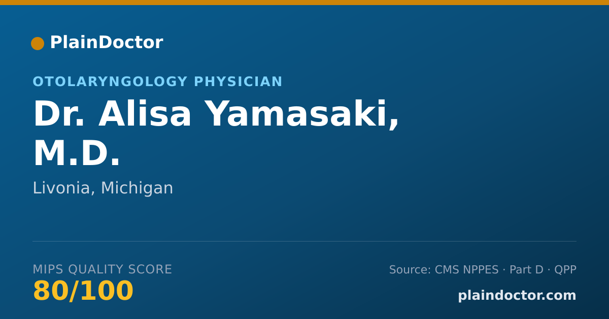 Shareable card for Alisa Yamasaki, M.D. - Otolaryngology Physician, Livonia, MI
