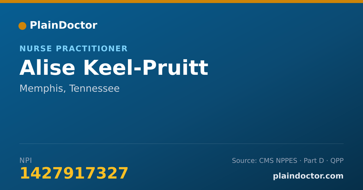 Shareable card for Alise Keel-Pruitt - Nurse Practitioner, Memphis, TN