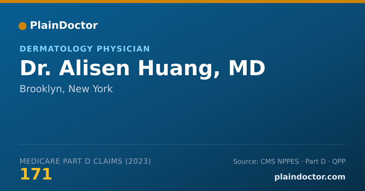Shareable card for Alisen Huang, MD - Dermatology Physician, Brooklyn, NY