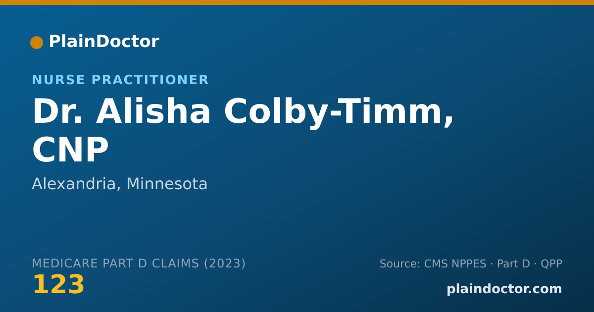 Shareable card for Alisha Colby-Timm, CNP - Nurse Practitioner, Alexandria, MN