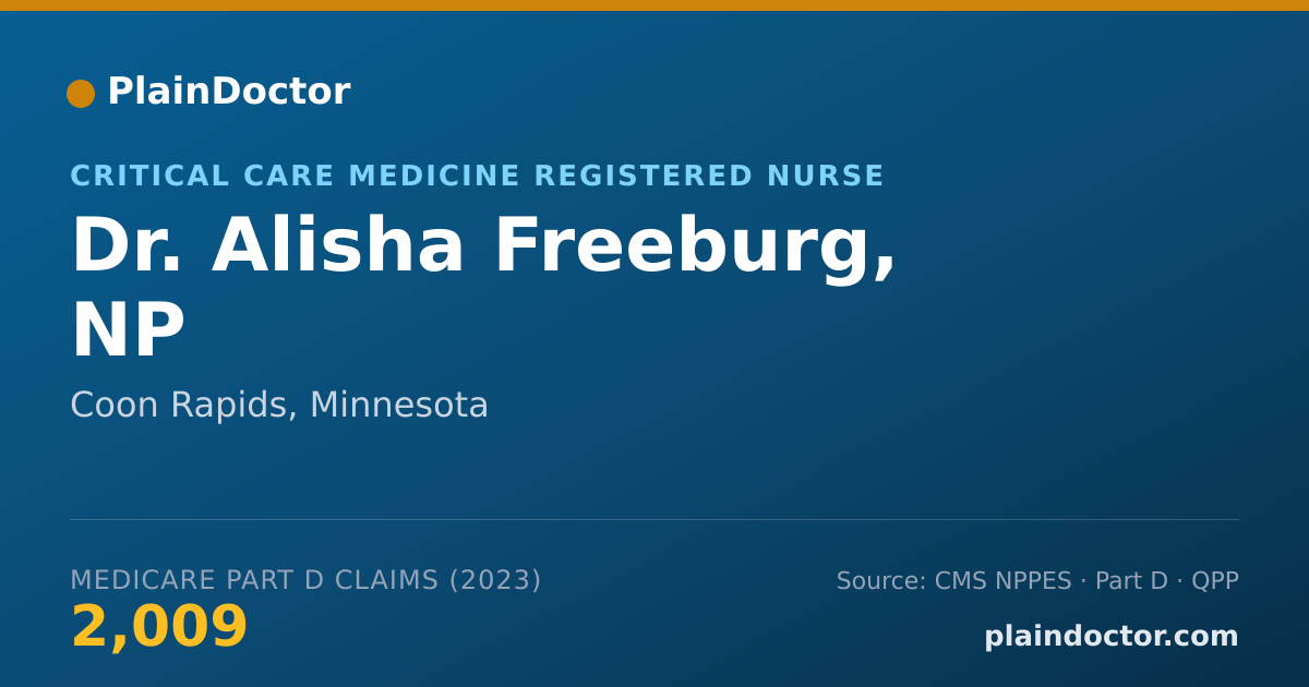 Shareable card for Alisha Freeburg, NP - Critical Care Medicine Registered Nurse, Coon Rapids, MN