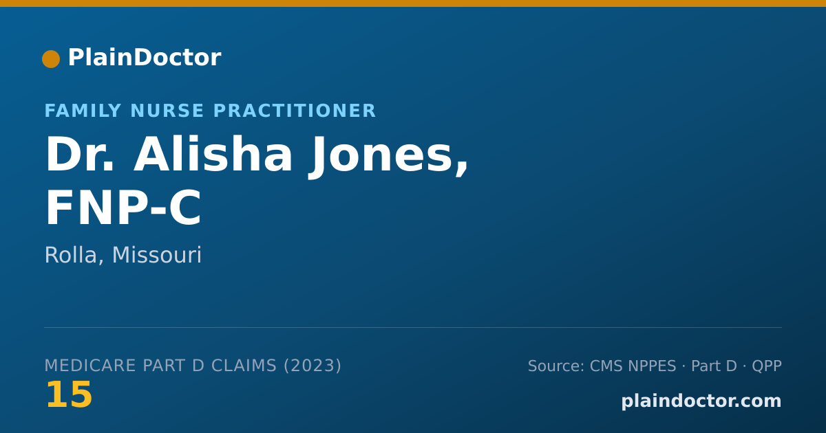 Shareable card for Alisha Jones, FNP-C - Family Nurse Practitioner, Rolla, MO