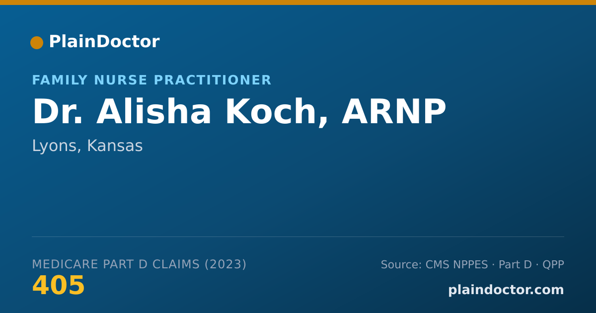 Shareable card for Alisha Koch, ARNP - Family Nurse Practitioner, Lyons, KS