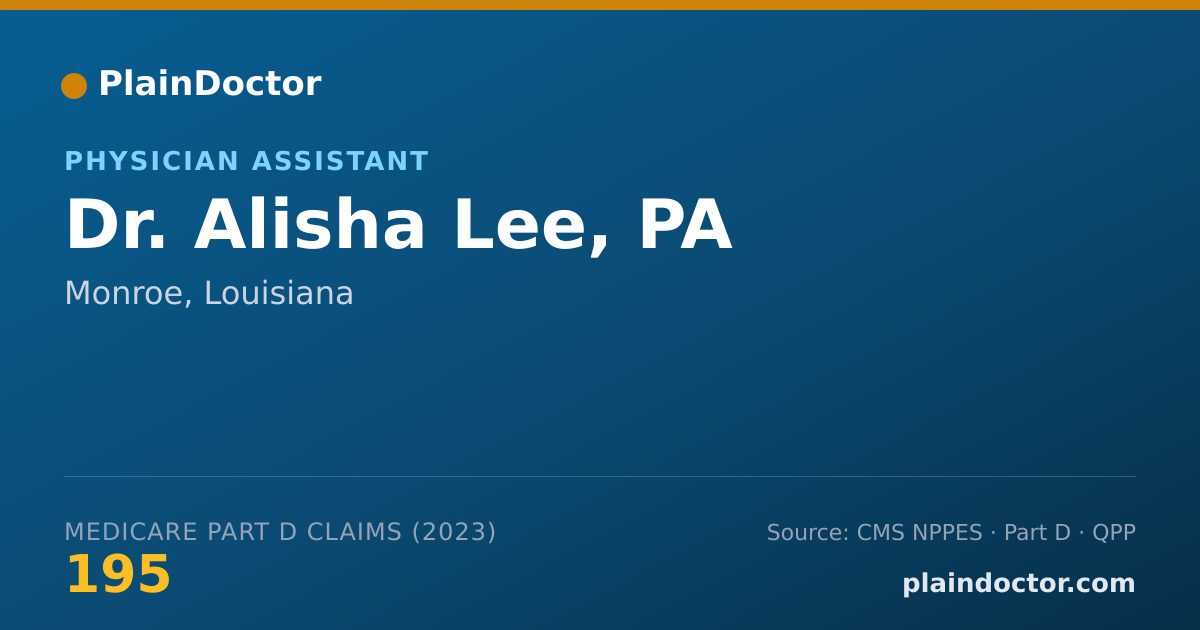 Shareable card for Alisha Lee, PA - Physician Assistant, Monroe, LA