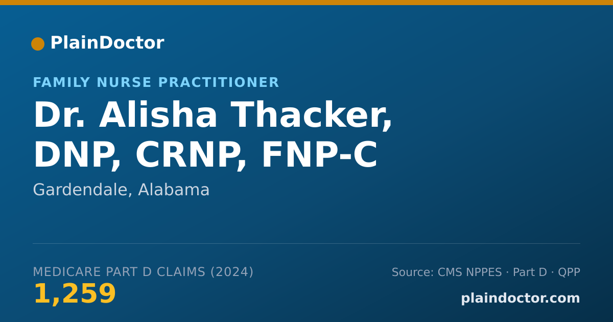 Shareable card for Alisha Thacker, DNP, CRNP, FNP-C - Family Nurse Practitioner, Gardendale, AL