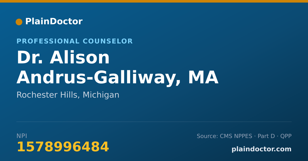 Shareable card for Alison Andrus-Galliway, MA - Professional Counselor, Rochester Hills, MI