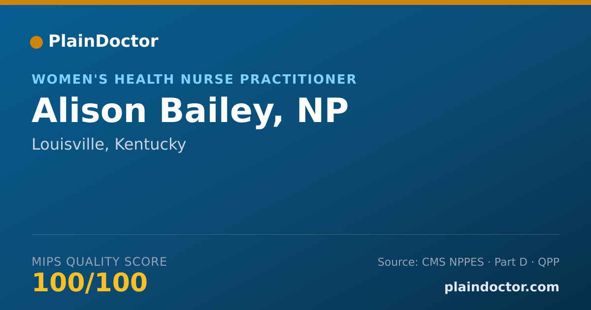 Shareable card for Alison Bailey, NP - Women's Health Nurse Practitioner, Louisville, KY