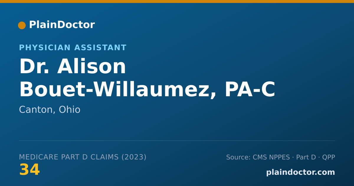 Shareable card for Alison Bouet-Willaumez, PA-C - Physician Assistant, Canton, OH
