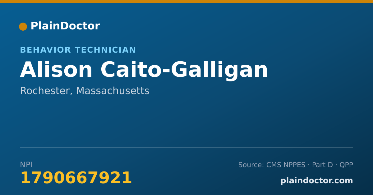 Shareable card for Alison Caito-Galligan - Behavior Technician, Rochester, MA