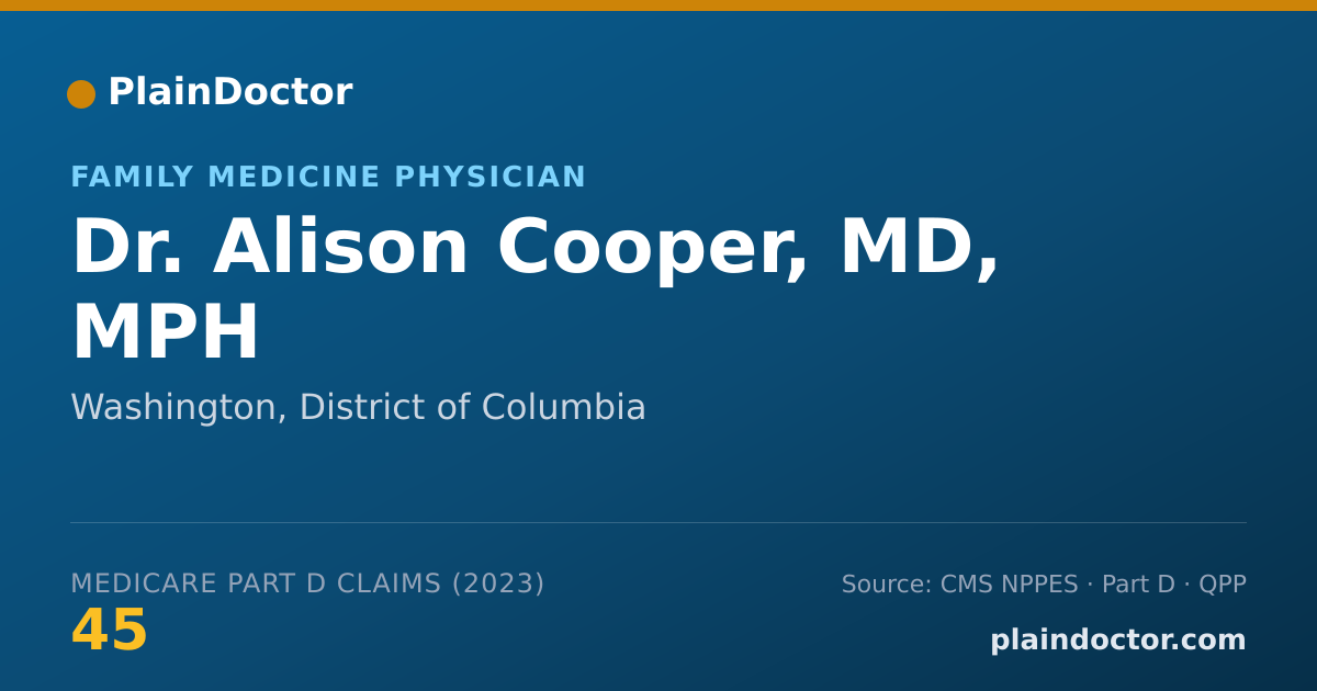 Shareable card for Alison Cooper, MD, MPH - Family Medicine Physician, Washington, DC