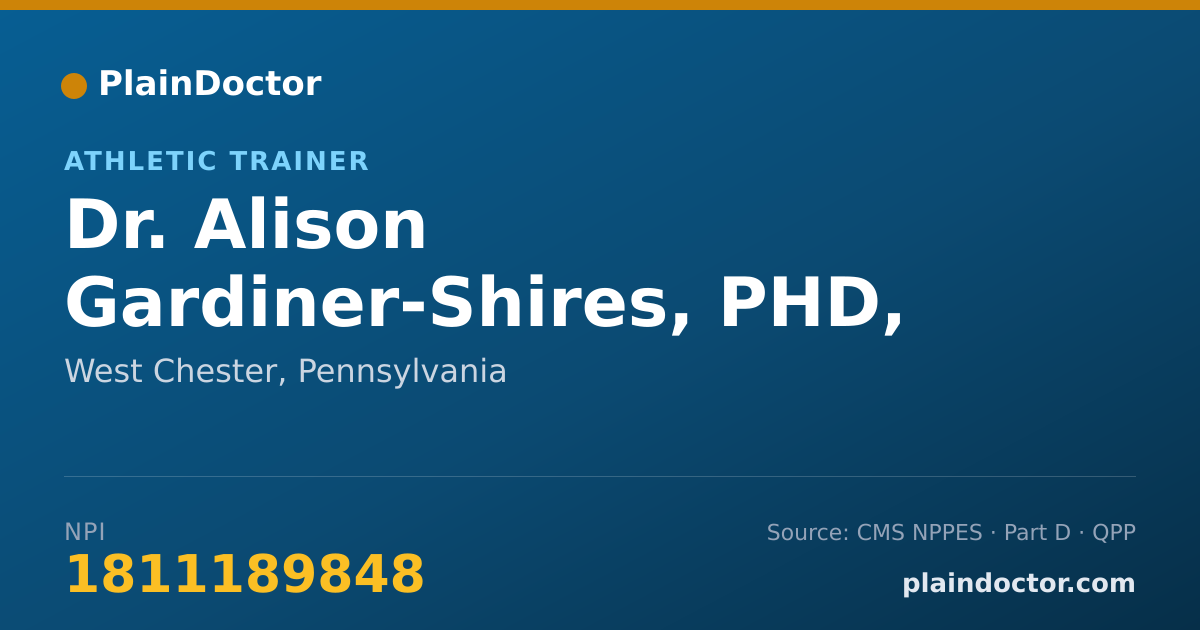 Shareable card for Alison Gardiner-Shires, PHD, ATC - Athletic Trainer, West Chester, PA