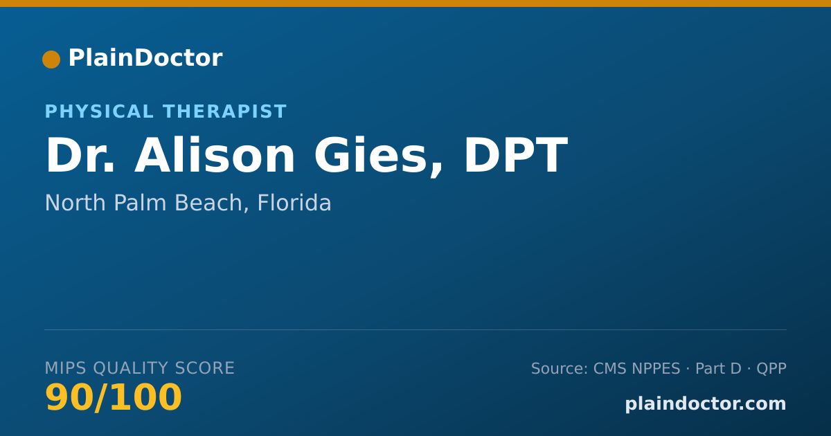 Shareable card for Alison Gies, DPT - Physical Therapist, North Palm Beach, FL
