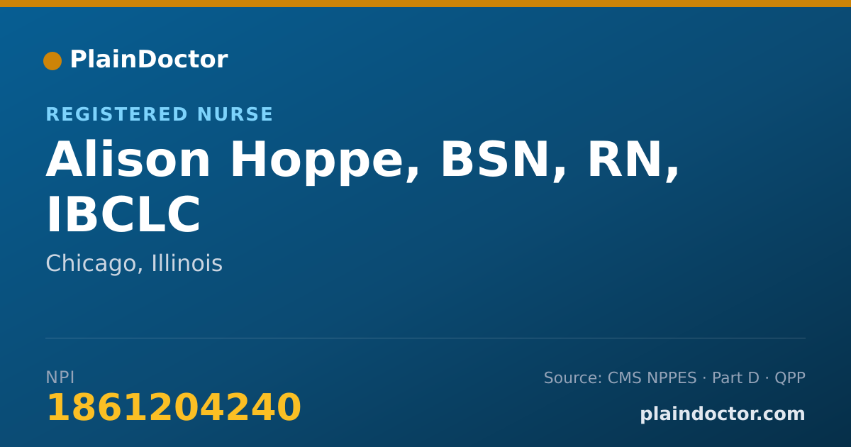 Shareable card for Alison Hoppe, BSN, RN, IBCLC - Registered Nurse, Chicago, IL