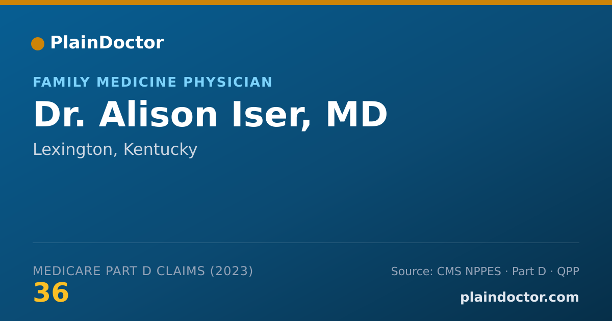 Shareable card for Alison Iser, MD - Family Medicine Physician, Lexington, KY