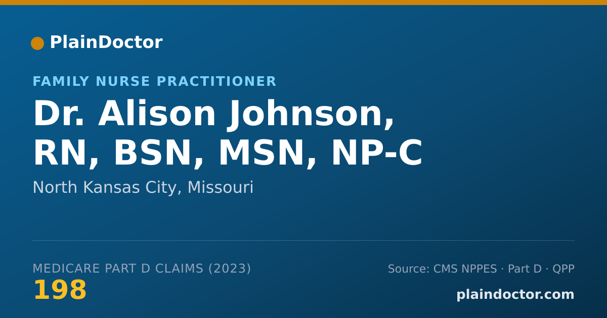 Shareable card for Alison Johnson, RN, BSN, MSN, NP-C - Family Nurse Practitioner, North Kansas City, MO